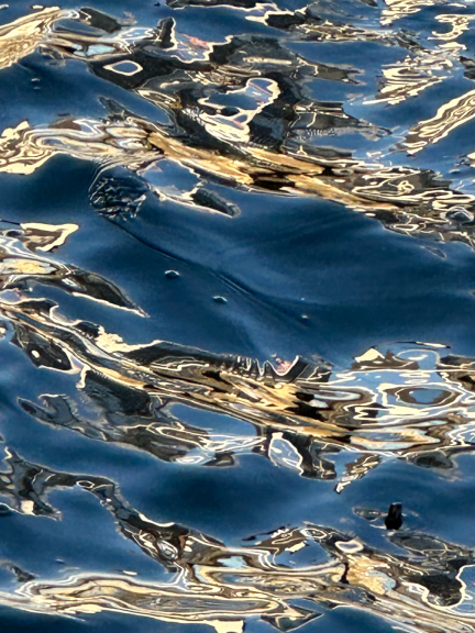 Blue and Gold Water Reflection Donna H